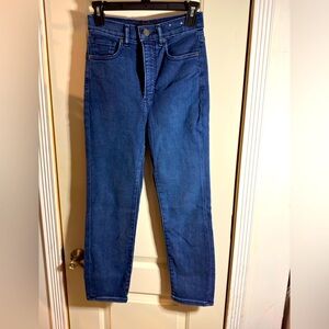 Express jeans, slim ankle, super high rise, size 0S/0C, color blue